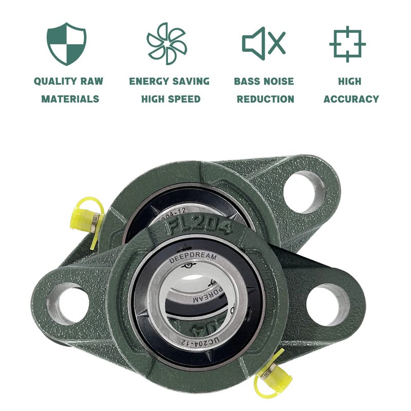 DEEPDREAM UCFL204-12 Pillow Block Bearing - Pack of 4 Flange Mounted Pillow Block Bearings 3/4 inch Bore Chrome Steel Bearings, Self Alignment Pillow Block Bearing - Image 4